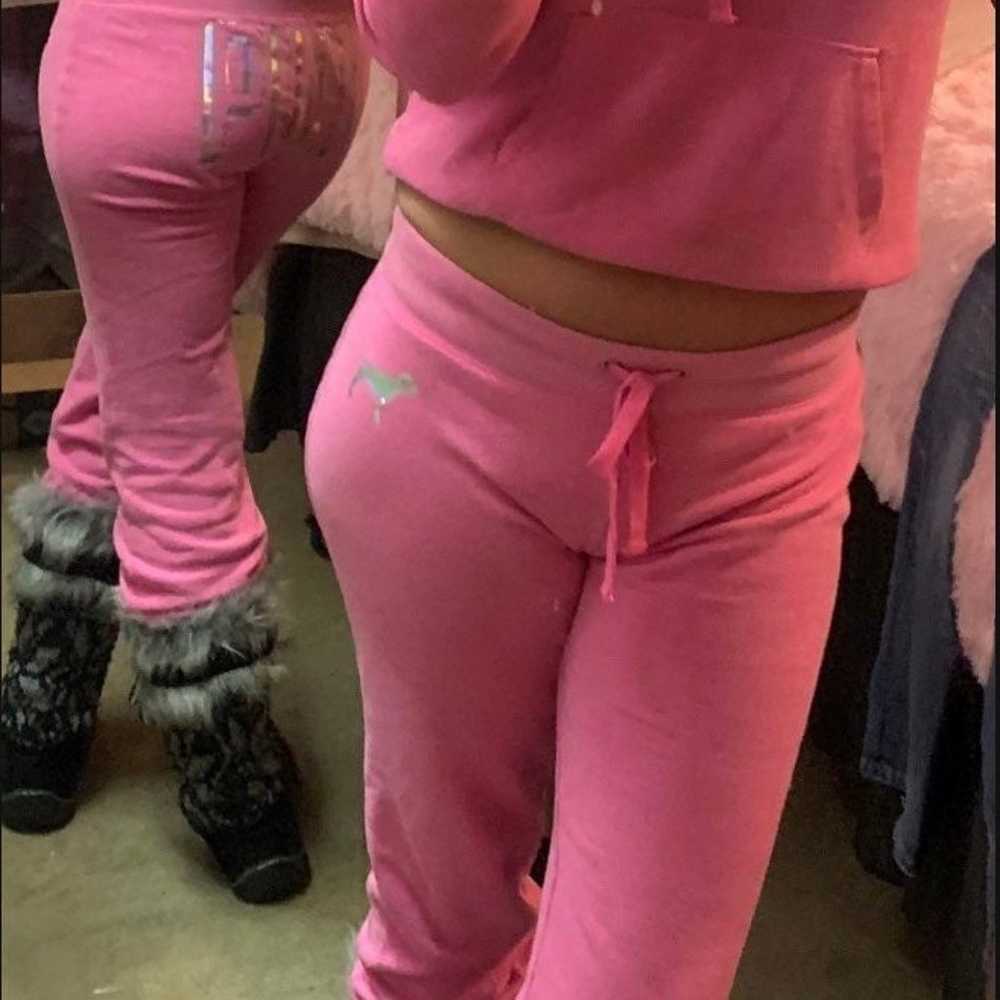 Vintage VS Pink Iridescent Hoodie & Flared Pants - image 5