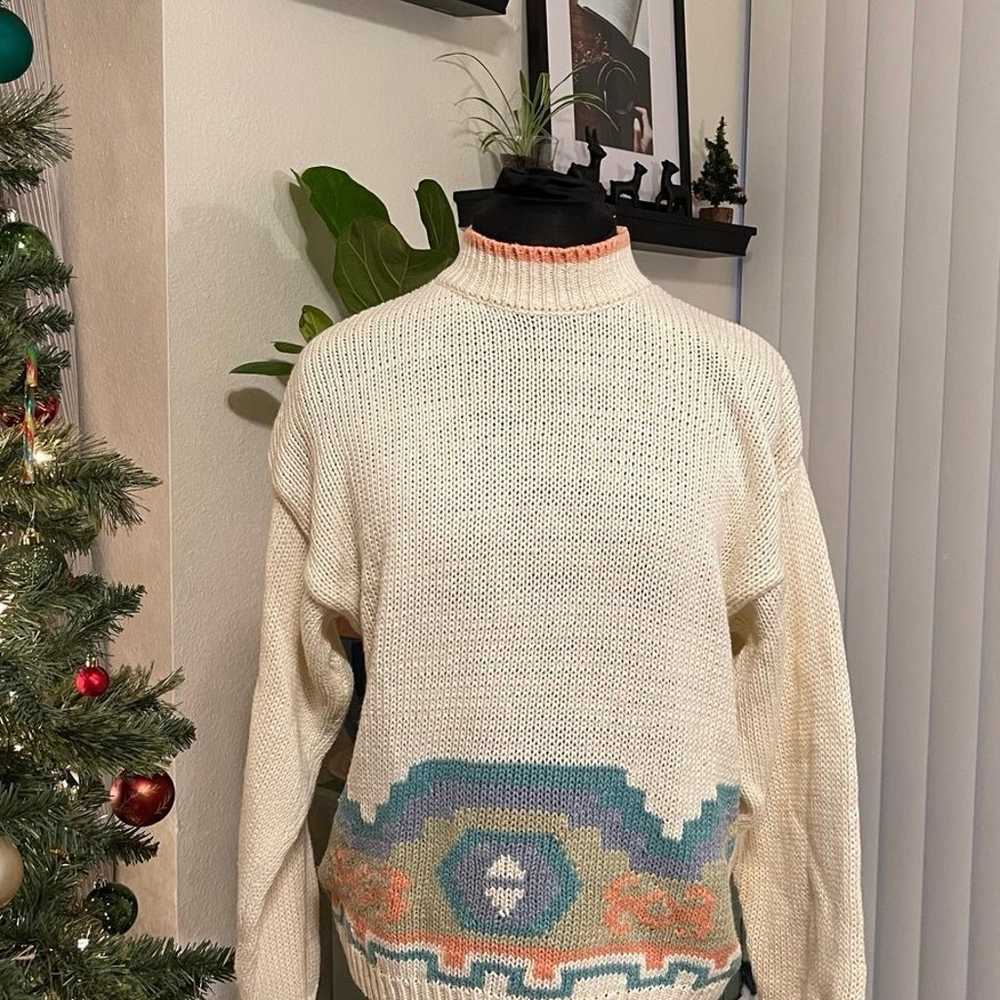 Tribal Print Vintage Sweater - image 1