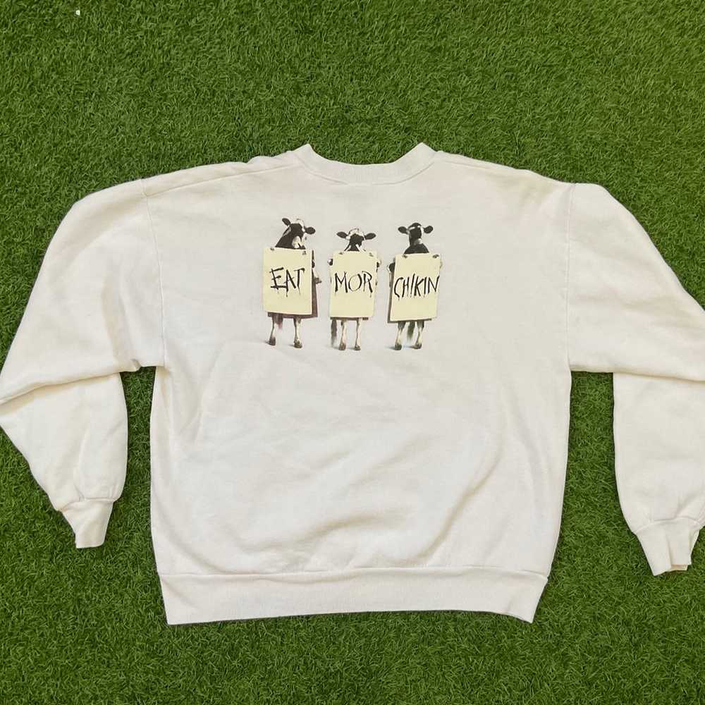 Vintage y2k chic fil a white sweater crew neck si… - image 5