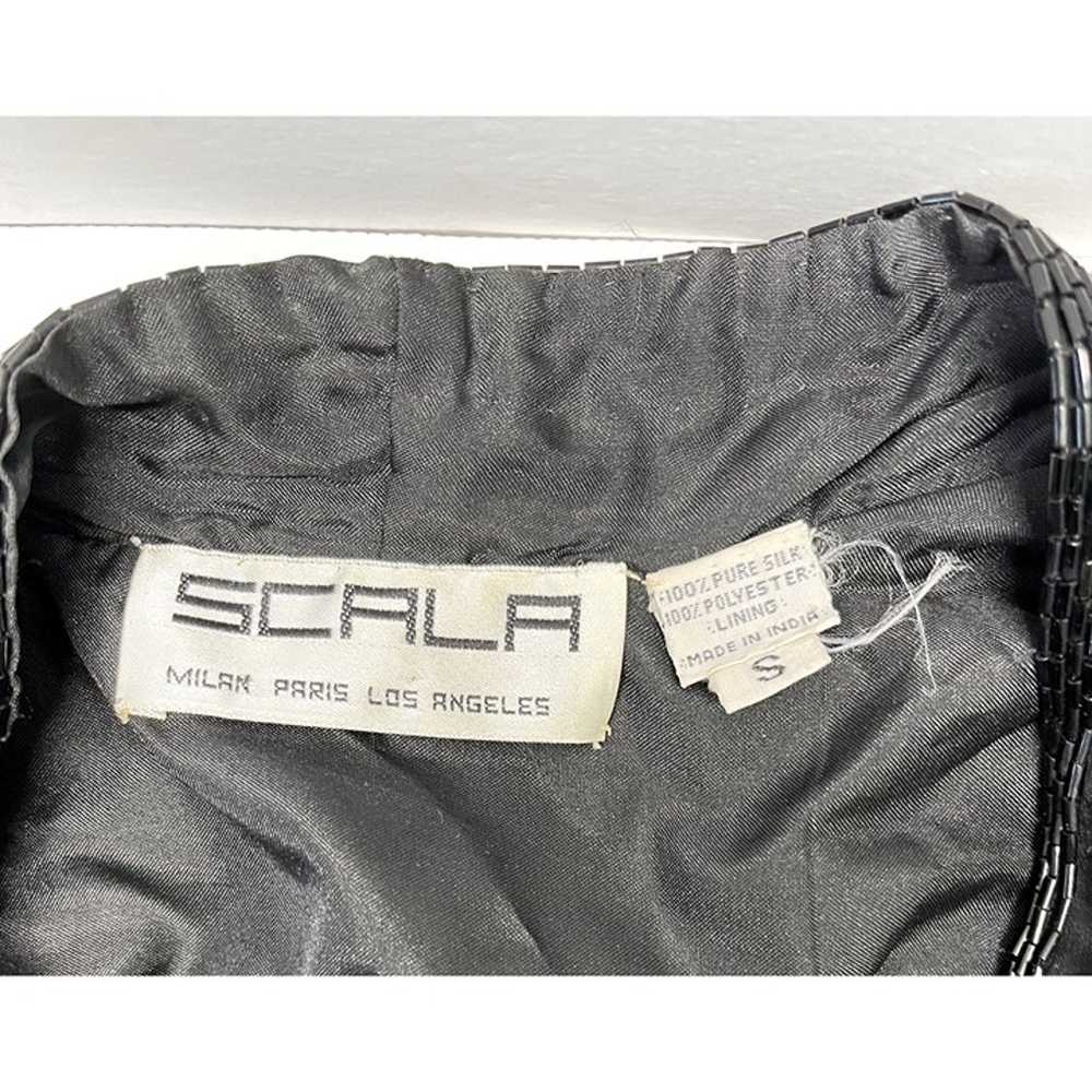 Vintage Scala Silk Evening Jacket Sz Small Heavil… - image 3