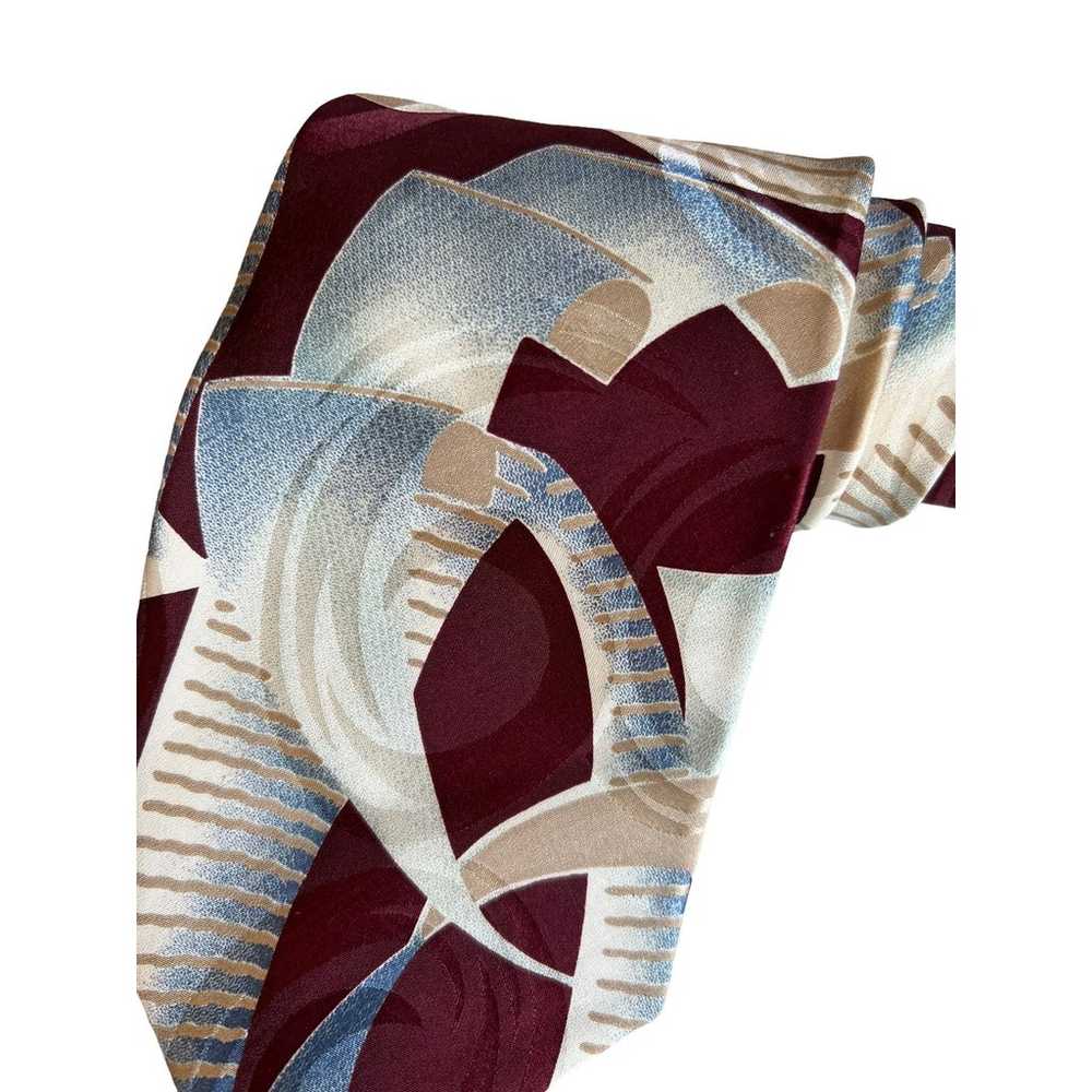 Vintage Pierre Cardin maroon and blue Abstract pr… - image 4