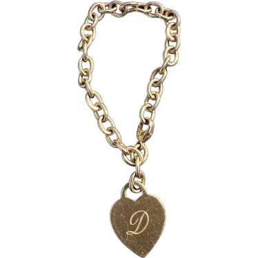 Tiffany & Co 18k Yellow Gold Heart Initial "D" Br… - image 1