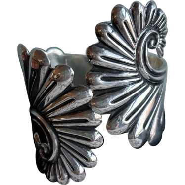 Vintage Sterling Mexican Clamper Bracelet - image 1