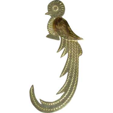 925 STERLING Silver Long Tail QUETZAL Brooch/PIN … - image 1