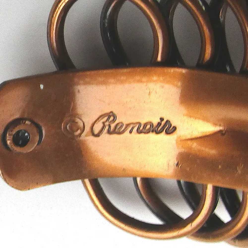 Modernist RENOIR Coily Copper Cuff Bracelet w/ Bo… - image 8