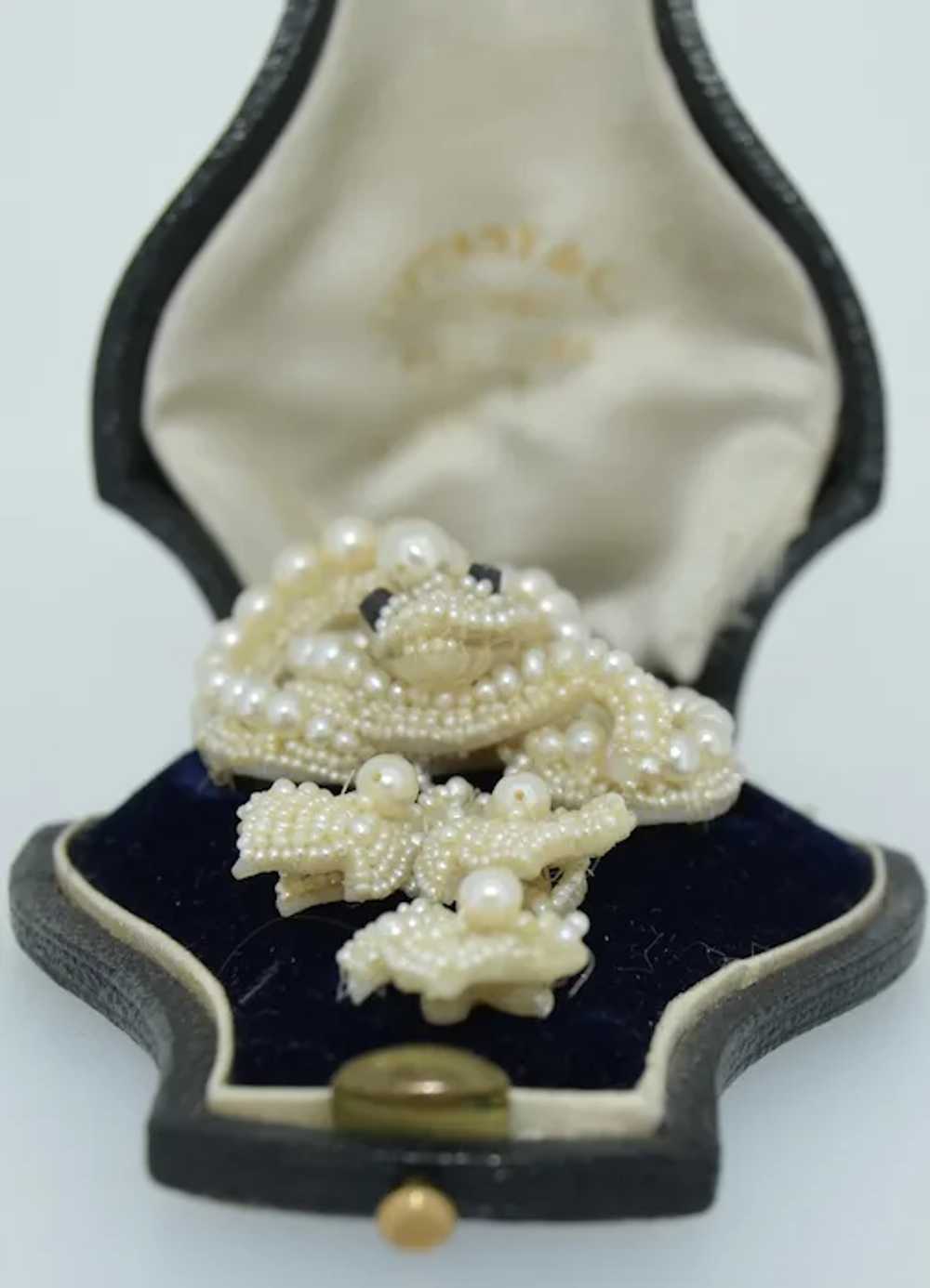 Tiffany & Co. 1850s Fine Woven Seed Pearl 14K & D… - image 11