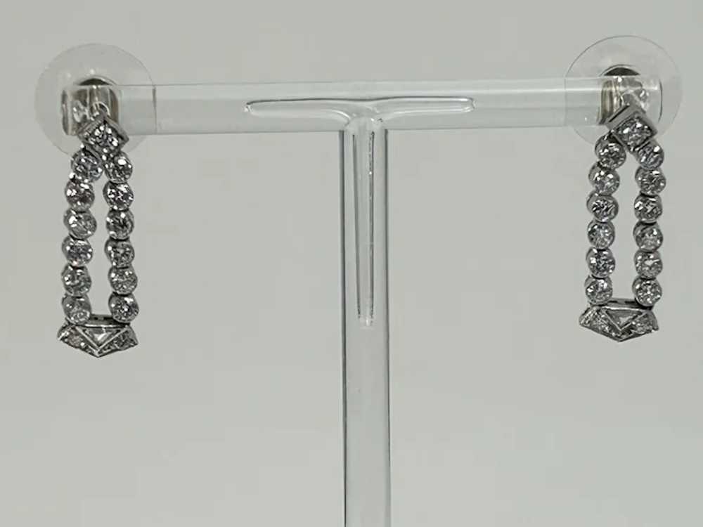 Antique Art Deco Diamond Dangle Earrings Platinum - image 2