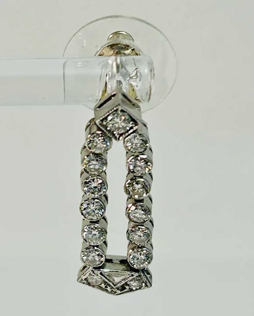 Antique Art Deco Diamond Dangle Earrings Platinum - image 3