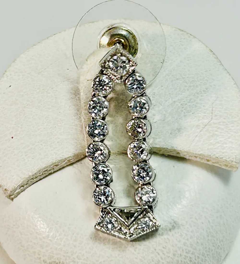 Antique Art Deco Diamond Dangle Earrings Platinum - image 7