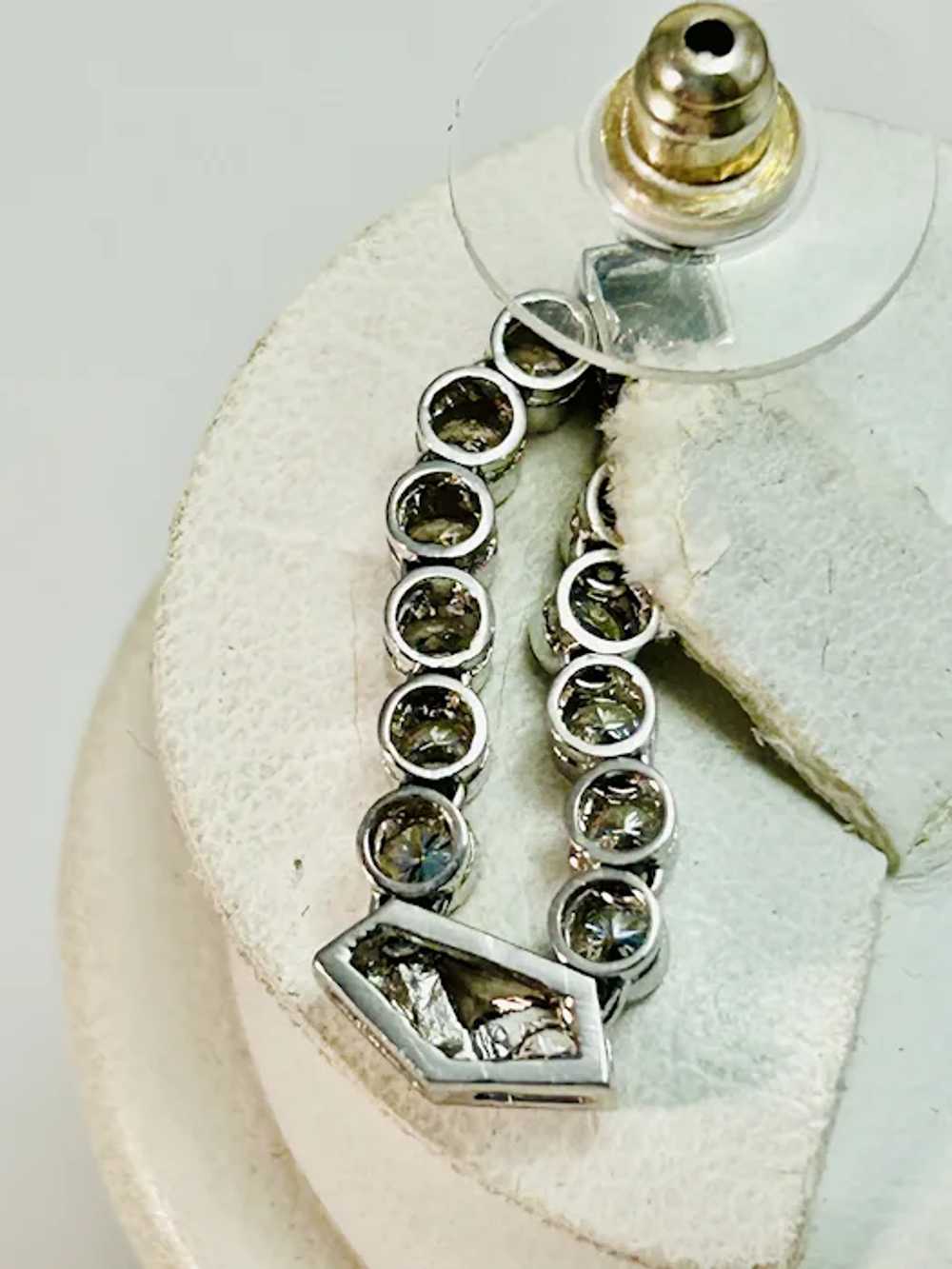 Antique Art Deco Diamond Dangle Earrings Platinum - image 8