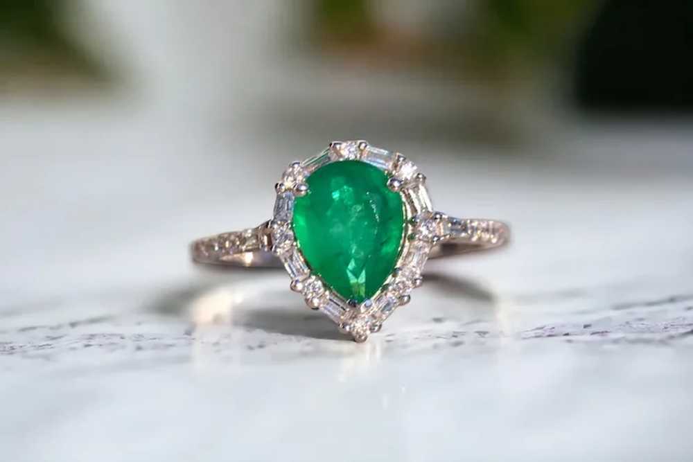 Effy Emerald and Natural Diamond Ring in White Go… - image 10