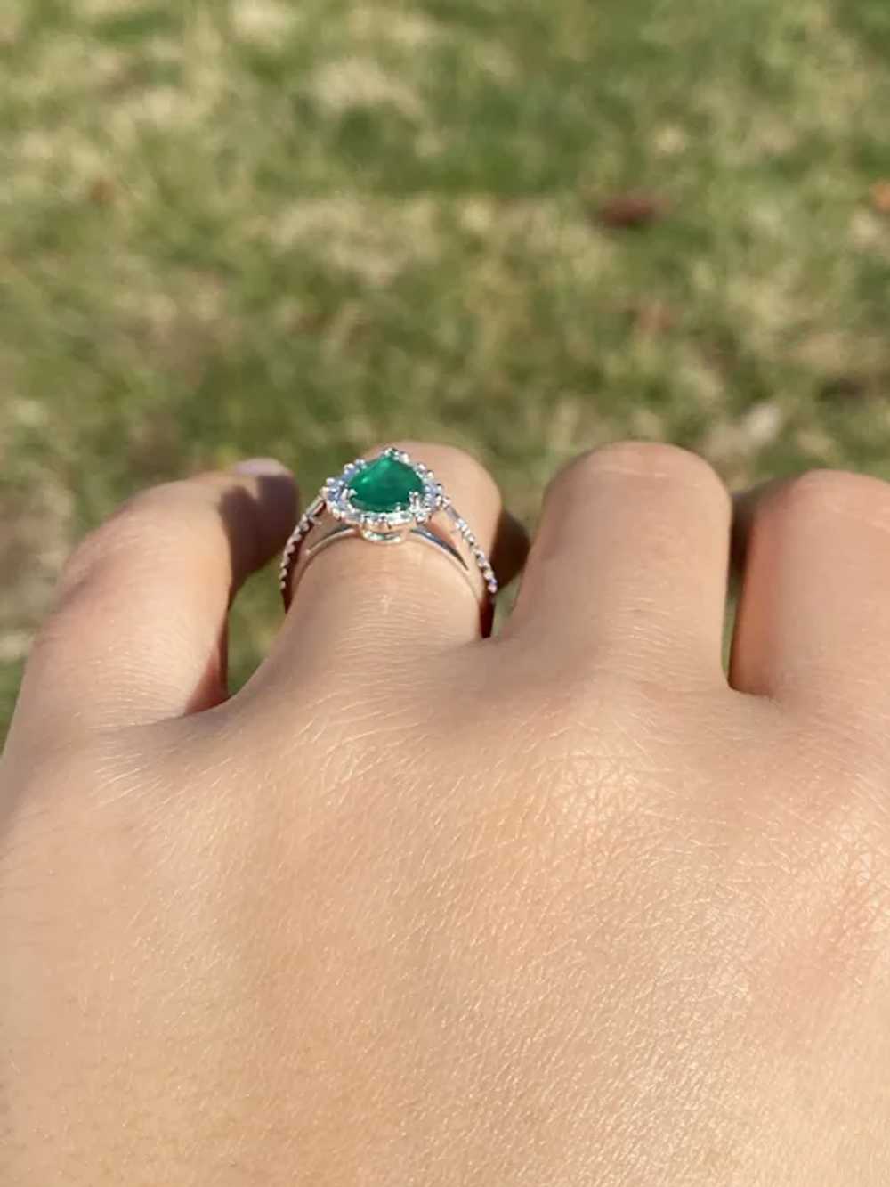 Effy Emerald and Natural Diamond Ring in White Go… - image 7