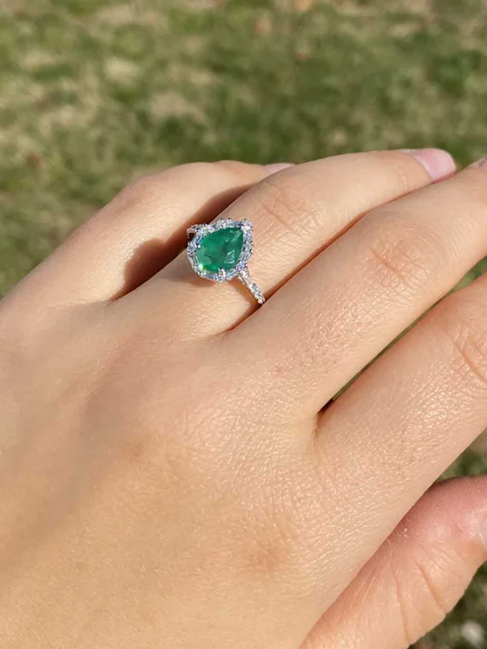 Effy Emerald and Natural Diamond Ring in White Go… - image 8