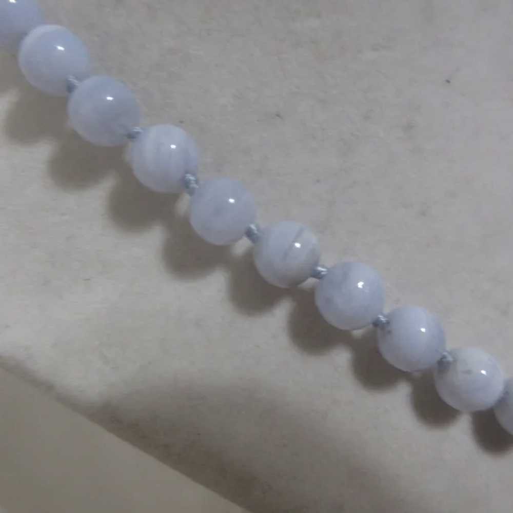 Blue Lace Agate Beaded Necklace and Bracelet - image 2