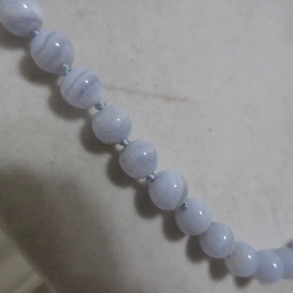 Blue Lace Agate Beaded Necklace and Bracelet - image 3