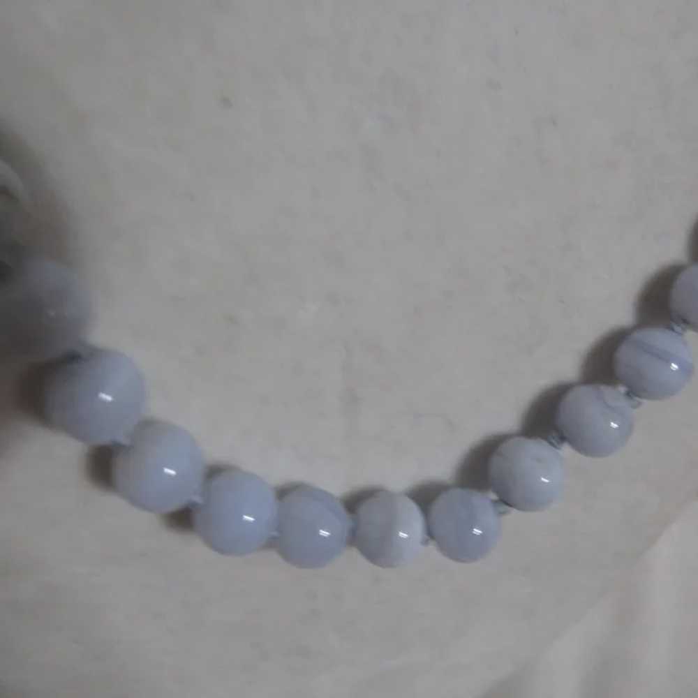 Blue Lace Agate Beaded Necklace and Bracelet - image 4