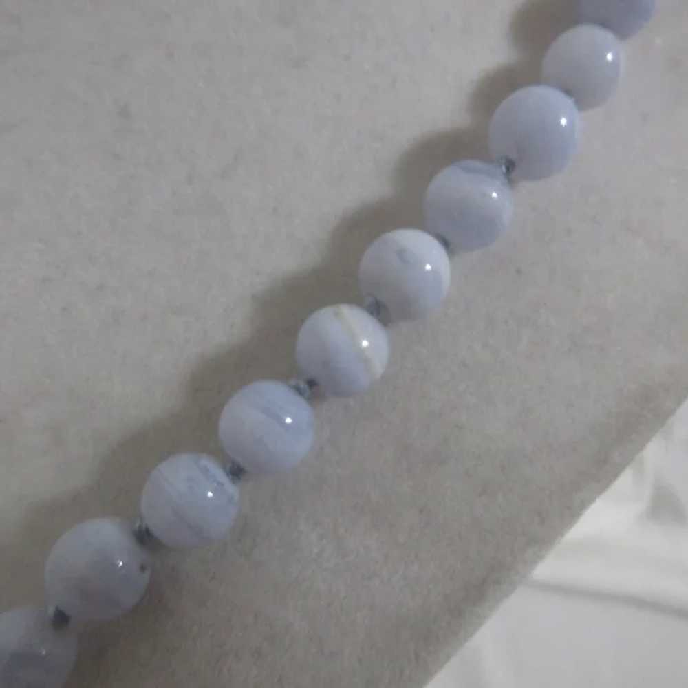 Blue Lace Agate Beaded Necklace and Bracelet - image 6