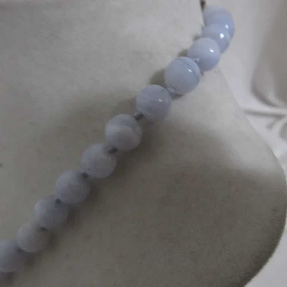 Blue Lace Agate Beaded Necklace and Bracelet - image 7