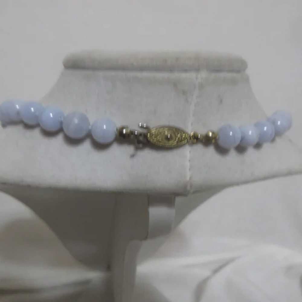 Blue Lace Agate Beaded Necklace and Bracelet - image 8