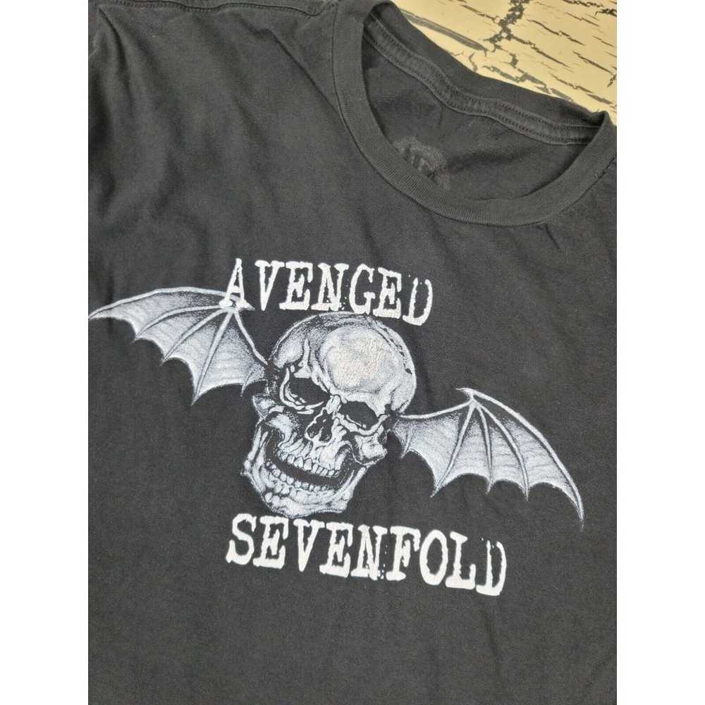 Vtg Avenged Sevenfold Bat Skull Graphic Metal Ban… - image 2