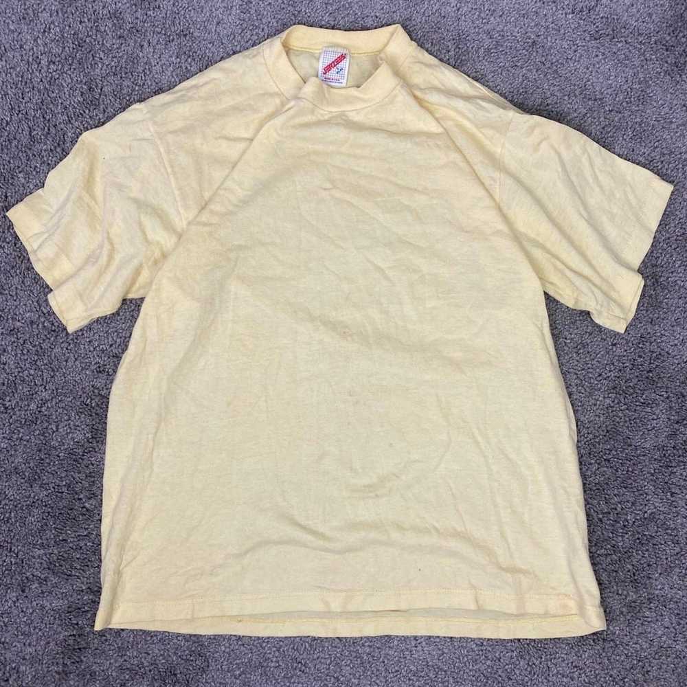 Vintage 80s dairy queen blank yellow tshirt - image 2