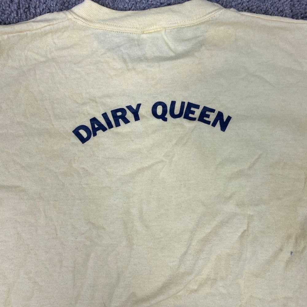 Vintage 80s dairy queen blank yellow tshirt - image 4