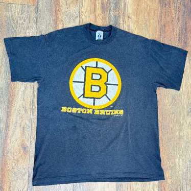 Vintage Boston Bruins LOGO 7 Men's Large Black Sh… - image 1