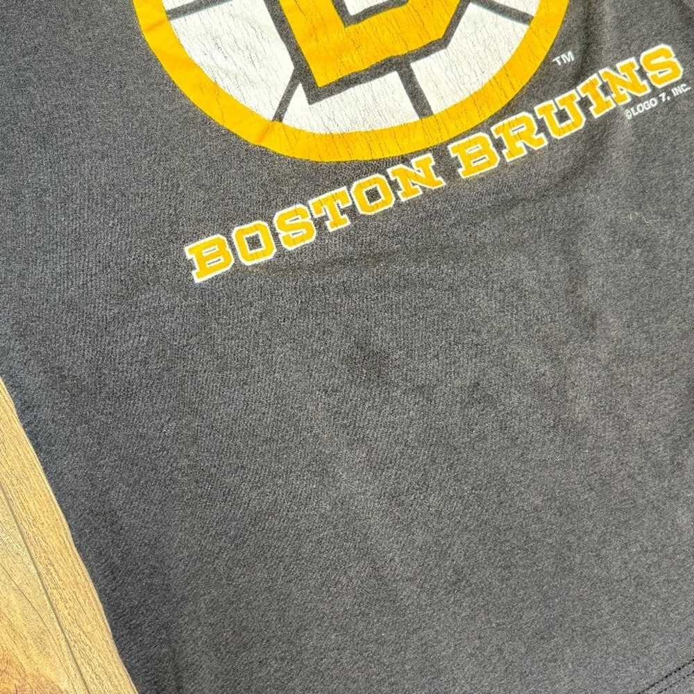 Vintage Boston Bruins LOGO 7 Men's Large Black Sh… - image 2