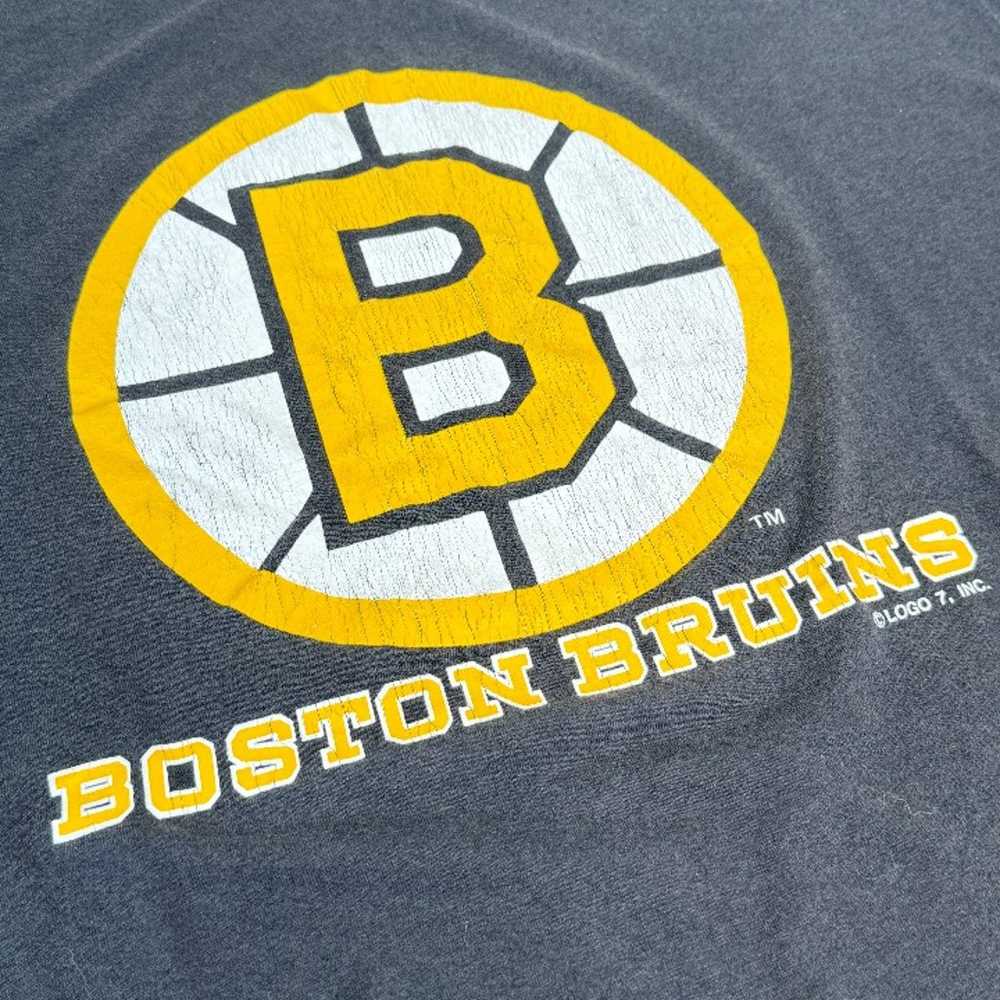 Vintage Boston Bruins LOGO 7 Men's Large Black Sh… - image 3