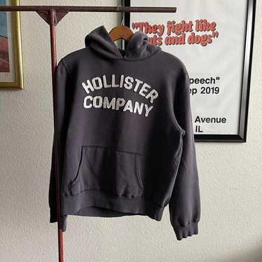 Hollister 100% Cotton Graphic Marled Gray Pullover Hoodie Size L