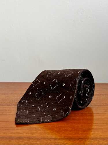 Vintage Pierre Cardin Brown and White Tie