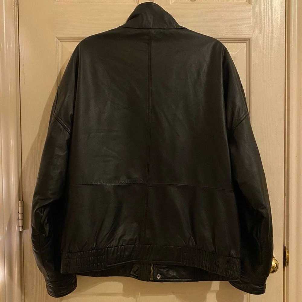 Vintage 90s Members Only Black Leather Bomber Jac… - image 11