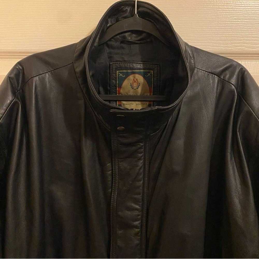 Vintage 90s Members Only Black Leather Bomber Jac… - image 5