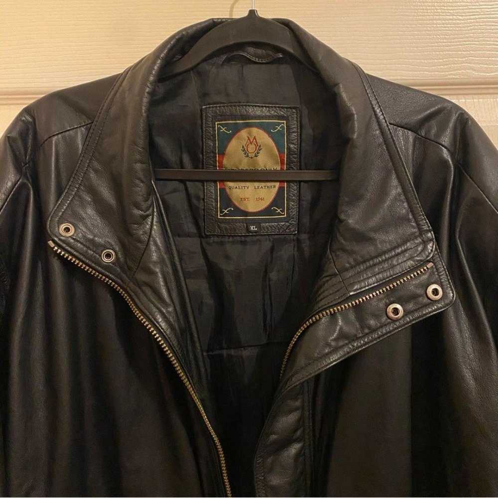 Vintage 90s Members Only Black Leather Bomber Jac… - image 6