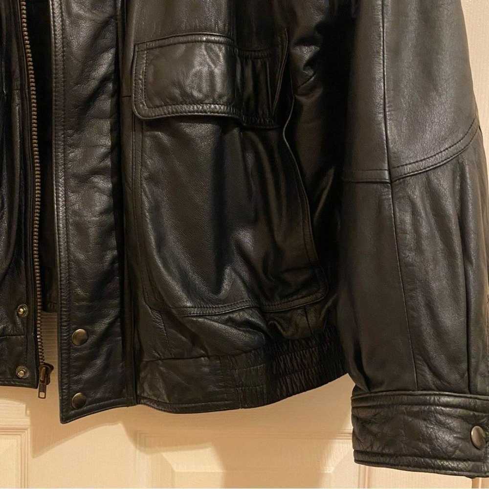 Vintage 90s Members Only Black Leather Bomber Jac… - image 7