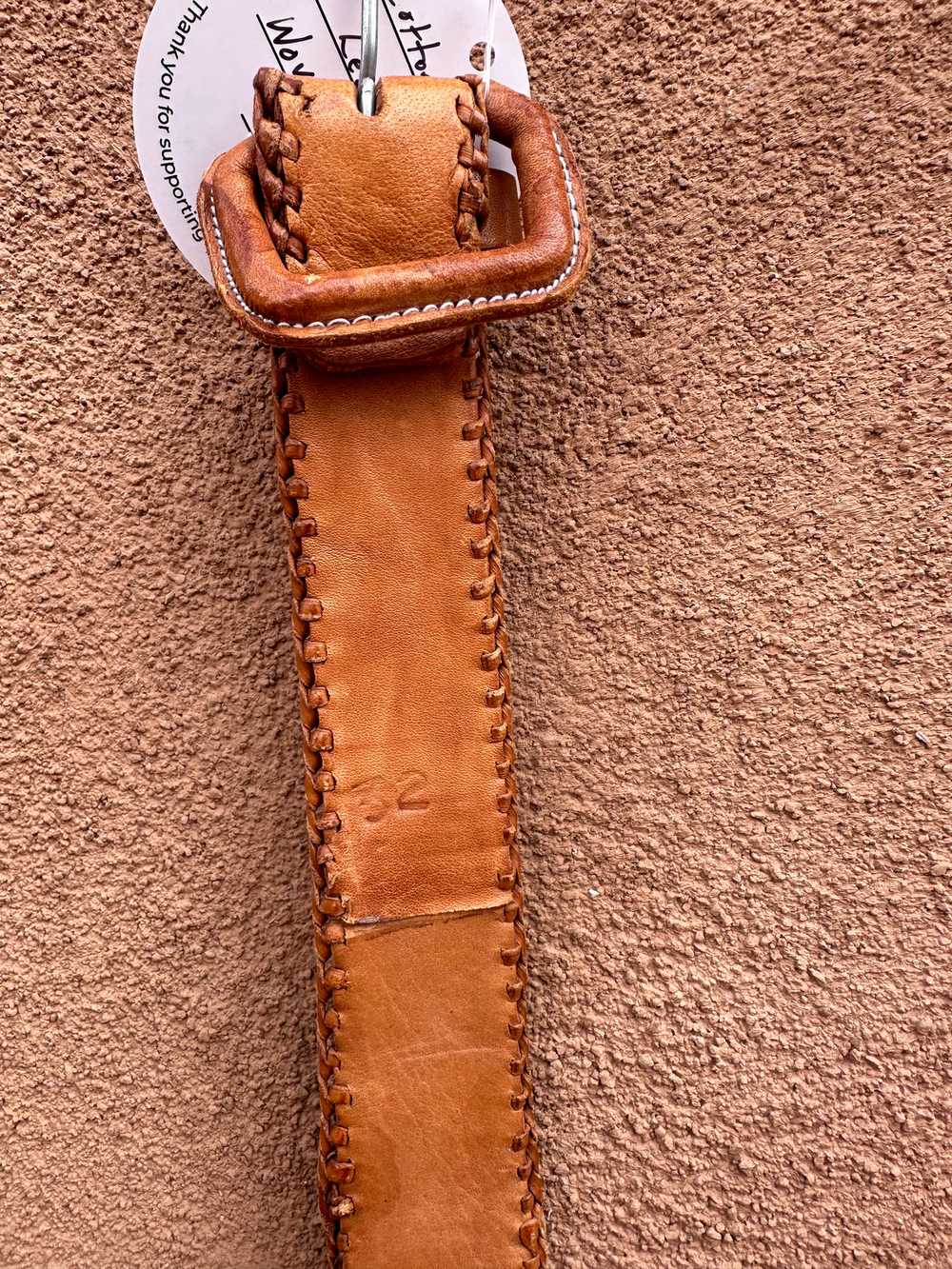 Cotton & Leather Woven Boho Belt - image 3