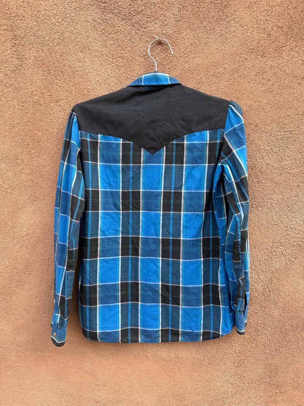 Kenny Rogers Plaid Blouse with Black Snaps - image 3