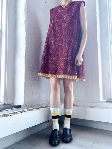 Miu Miu burgundy lace mini dress