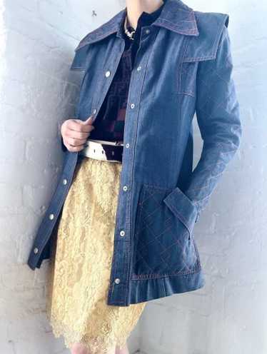 70s denim top stitch jacket