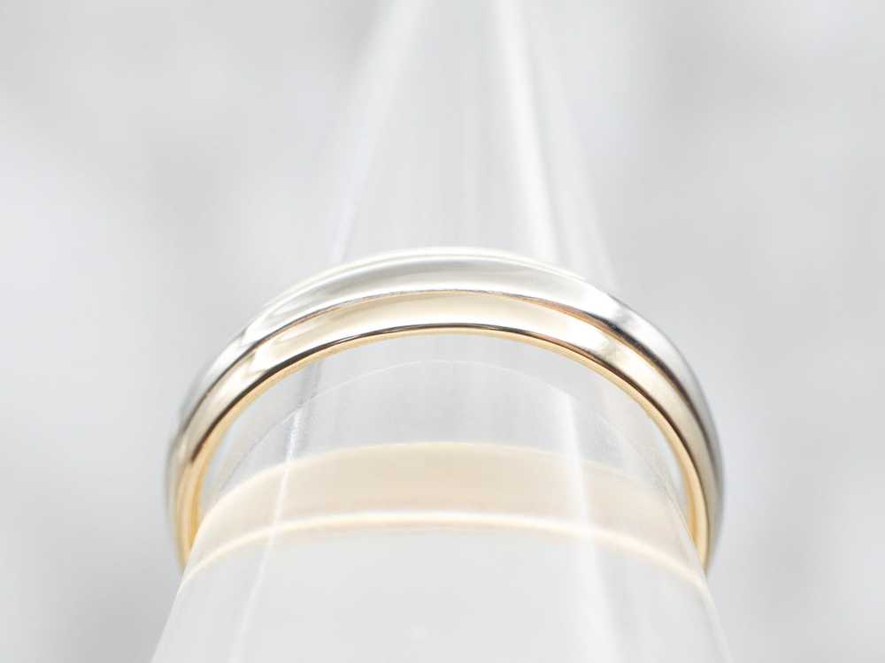 Two Tone Yellow and White Gold Wedding Band - image 3