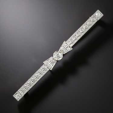 Art Deco Diamond Bow Motif Bar Pin