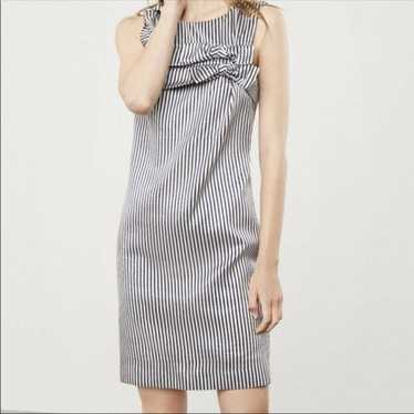 Banana Republic Striped Bow Shift Dress Satin Sle… - image 1