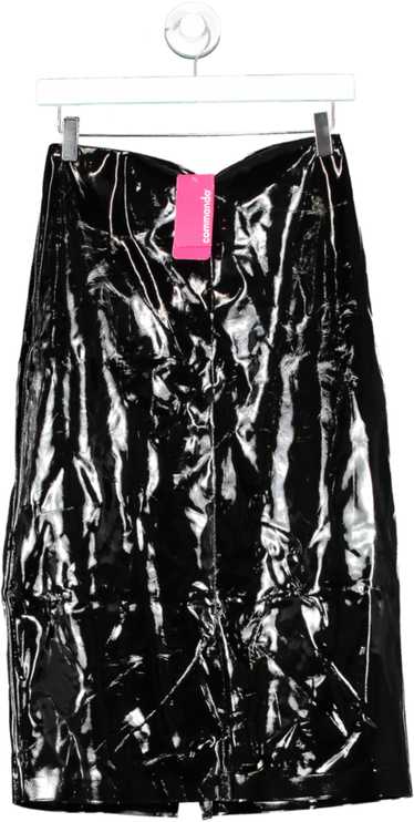 Commando Black Faux Patent Midi Skirt UK L