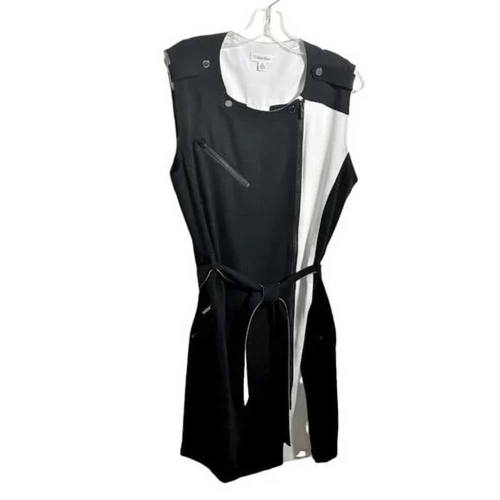 Calvin Klein B&W Zipper Dress w/White Peekaboo Ba… - image 12