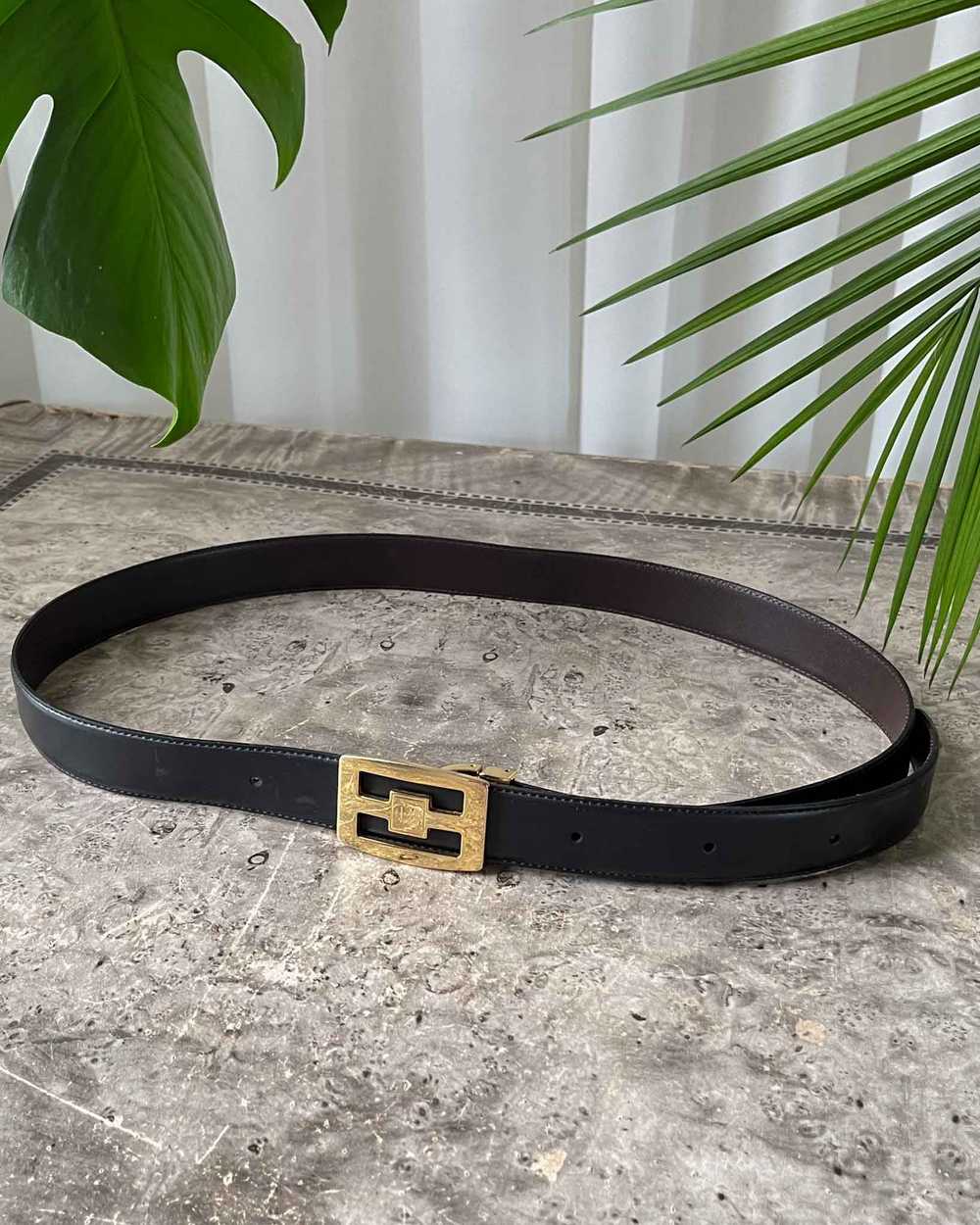 Dunhill Gold Logo Reversible Leather Belt - image 3