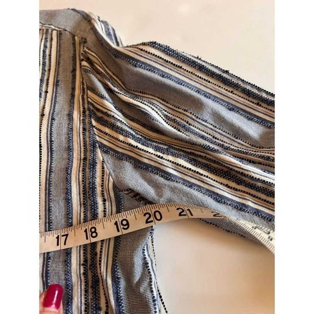 Karen Kane blue striped long sleeve button down s… - image 11