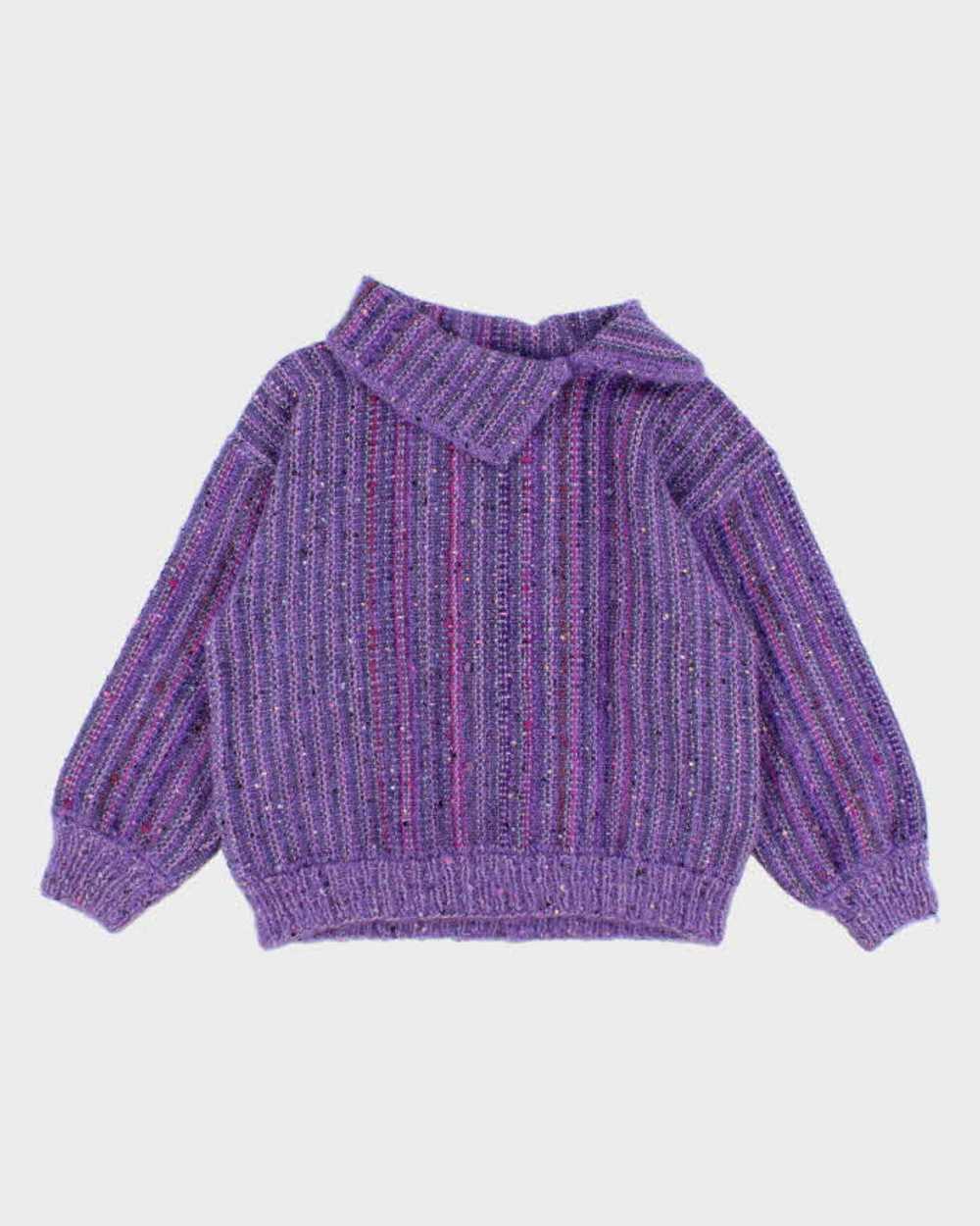 Darling Vintage Handmade Purple Detailed Jumper -… - image 1