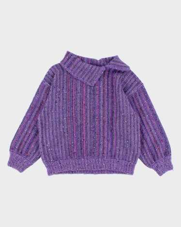 Darling Vintage Handmade Purple Detailed Jumper -… - image 1