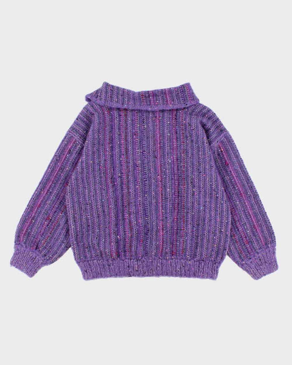 Darling Vintage Handmade Purple Detailed Jumper -… - image 2