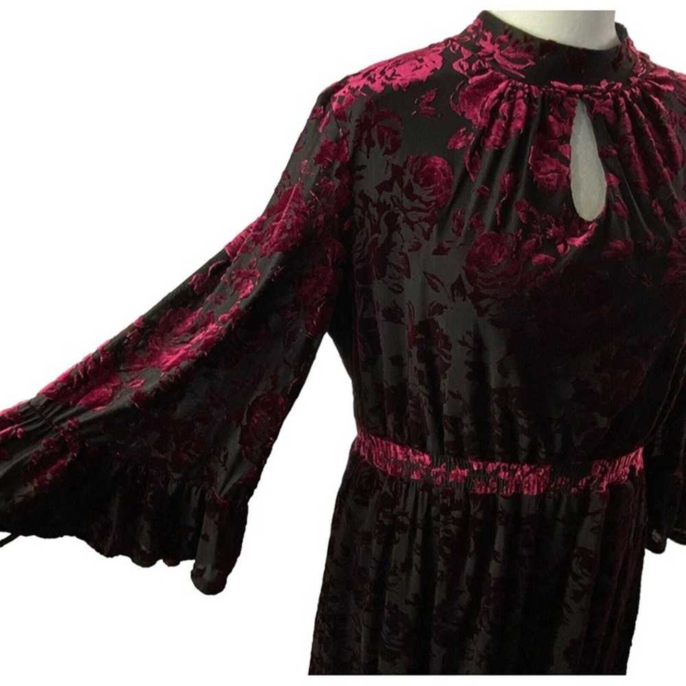 MODCLOTH Dress Very Visionary Mock Neck Velvet Fl… - image 6